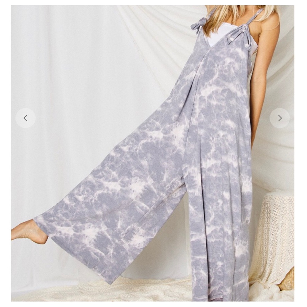 LAST ONE✨Tie Dye wide leg size de pockets jumpsuit - Picture 5 of 6